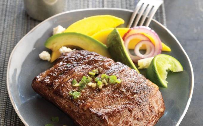 Spicy Grilled Ribeye Cap with Avocado-Mango Salad